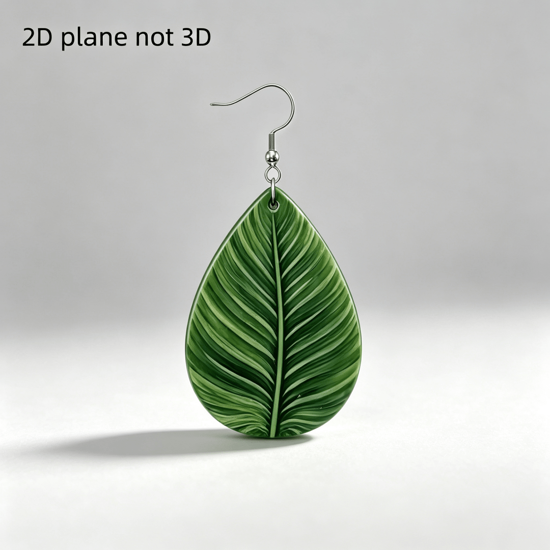 Boho Tropical Leaf Teardrop Earrings, Lightweight Acrylic Dangle